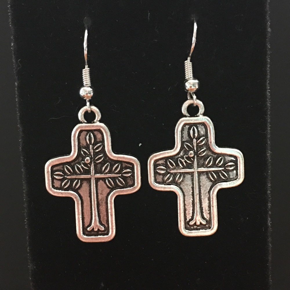 Tree of Life Cross Earrings